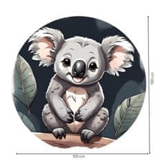 PIPPER. Kruhová samolepka na stenu "Koala" Ø 100cm