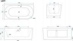 REA Akrylová rohová vaňa SYDNEY BELLANTO LEFT 160cm
