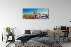 tulup.sk Obraz na akrylátovom skle Zebra kvety 120x60 cm 4 Prívesky