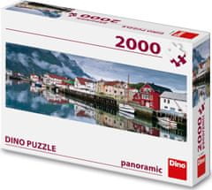 DINO Panoramatické puzzle Rybárska dedina 2000 dielikov