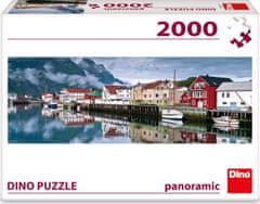 DINO Panoramatické puzzle Rybárska dedina 2000 dielikov