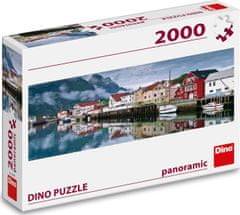 DINO Panoramatické puzzle Rybárska dedina 2000 dielikov