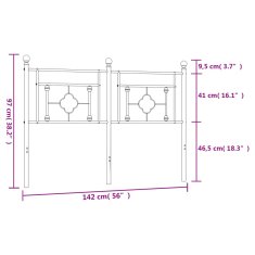 Vidaxl Kovové čelo postele čierne 135 cm