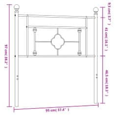 Vidaxl Kovové čelo postele biele 90 cm