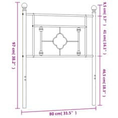 Vidaxl Kovové čelo postele biele 75 cm