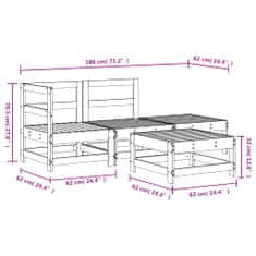 Vidaxl 4-dielna záhradná sedacia súprava impregnovaná borovica
