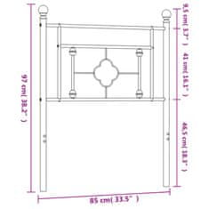 Vidaxl Kovové čelo postele čierne 80 cm