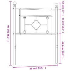 Vidaxl Kovové čelo postele biele 80 cm