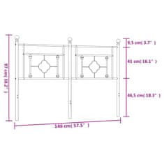 Vidaxl Kovové čelo postele čierne 140 cm