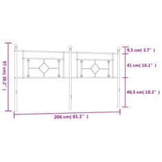 Vidaxl Kovové čelo postele čierne 200 cm