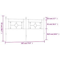 Vidaxl Kovové čelo postele, čierne 180 cm