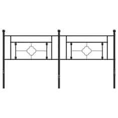 Vidaxl Kovové čelo postele, čierne 180 cm