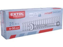 Extol Premium Kľúče očkoploché, sada 21ks, 6-32mm, CrV