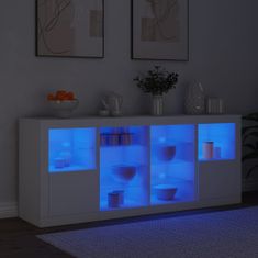 Petromila vidaXL Komoda s LED svetlami biela 163x37x67 cm