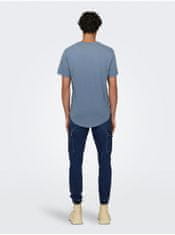 ONLY&SONS Modré pánske basic tričko ONLY & SONS Matt Longy S