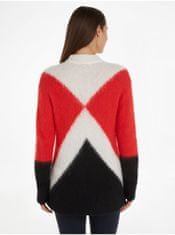 Tommy Hilfiger Krémovo-červený dámsky sveter s prímesou vlny Tommy Hilfiger L