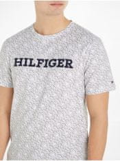 Tommy Hilfiger Biele pánske vzorované tričko Tommy Hilfiger XL