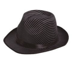 Guirca Mafiánský pánsky klobúk čierny pásikavý