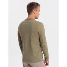OMBRE Pánske tričko s dlhým rukávom a potlačou V2 OM-LSPT-0118 zelené MDN124244 XXL