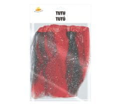Guirca Detská sukňa tutu červeno-čierna s trblietkami 30cm