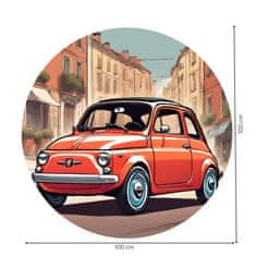 PIPPER. Kruhová samolepka na stenu "Fiat 500" Ø 100cm