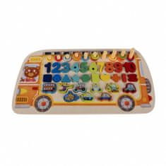 MG Wooden Montessori drevené puzzle, autobus