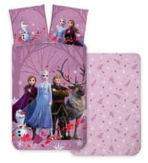 BrandMac Disney Frozen Purple Jesenná prikrývka na posteľ 140×200 cm, 70×90 cm