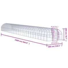 Vidaxl Vonkajší kurín 3x24x2 m pozinkovaná oceľ