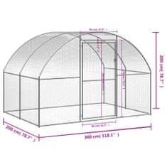 Vidaxl Vonkajší kurín 3x2x2 m pozinkovaná oceľ