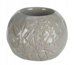 Koopman Dekoratívny porcelánový svietnik sivý 8,8 x 7,2 cm