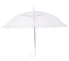 Guirca Dámsky parasol biely čipkovaný 60x70cm