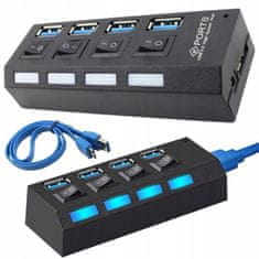 Verk  06236 Mini USB Hub 3.0, 4 porty