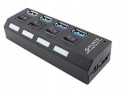 Verk  06236 Mini USB Hub 3.0, 4 porty