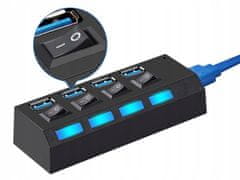 Verk  06236 Mini USB Hub 3.0, 4 porty