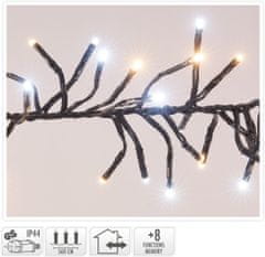 STREFA Vianočné osvetlenie 5,6 m 768 LED studená + teplá biela, 8 funkcií