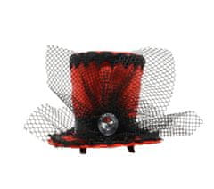 Guirca Fascinator červený klobúk s ozdobou