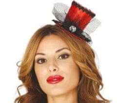 Guirca Fascinator červený klobúk s ozdobou