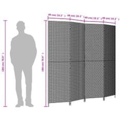 Petromila vidaXL Paraván 4 panely hnedý polyratan