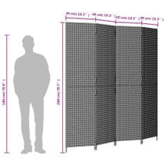 Petromila vidaXL Paraván 4 panely béžový polyratan