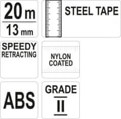 YATO Pásmo meracie oceľové 20m, 13mm