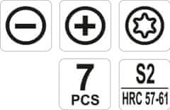 YATO Skrutkovače jemné sada 7ks, 2,3, PH00, PH0, T5, T6, T7