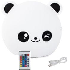 Verk  24079 Nočná RGB lampička dotyková panda USB 1200mAh s diaľkovým ovládaním