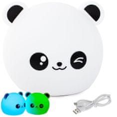 Verk  24079 Nočná RGB lampička dotyková panda USB 1200mAh s diaľkovým ovládaním