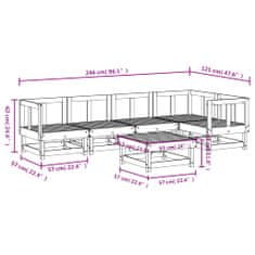 Vidaxl 6-dielna záhradná sedacia súprava impregnovaná borovica