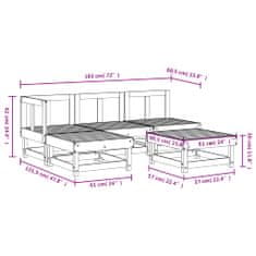 Vidaxl 5-dielna záhradná sedacia súprava impregnovaná borovica