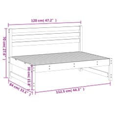 Vidaxl Záhradná stredová pohovka 120x80 cm impregnovaná borovica