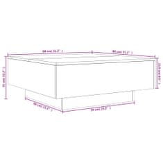 Vidaxl Konferenčný stolík dymový dub 80x80x31 cm kompozitné drevo