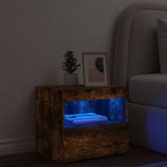 Petromila vidaXL Nočný stolík s LED svetlami dymový dub 50x40x45 cm