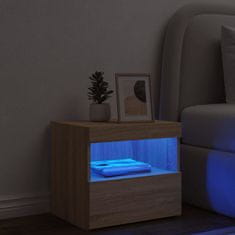Petromila vidaXL Nočný stolík s LED svetlami dub sonoma 50x40x45 cm