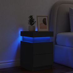 Petromila vidaXL Nočný stolík s LED svetlami čierny 35x39x55 cm